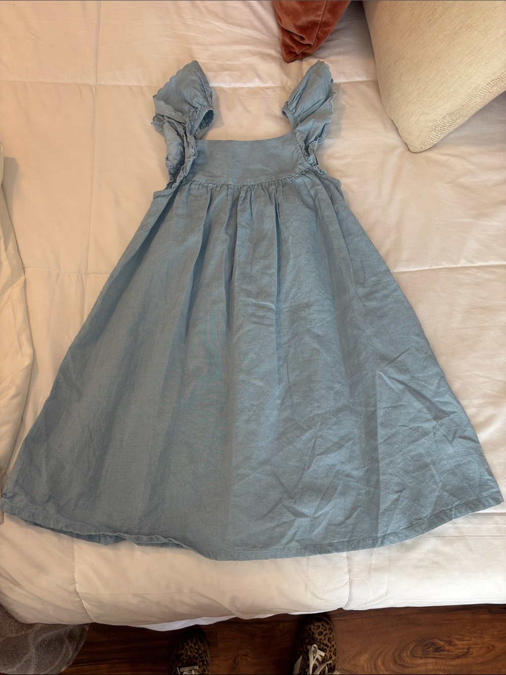 Edgehill Collection Light Blue Girls' Ruffle Strap Dress